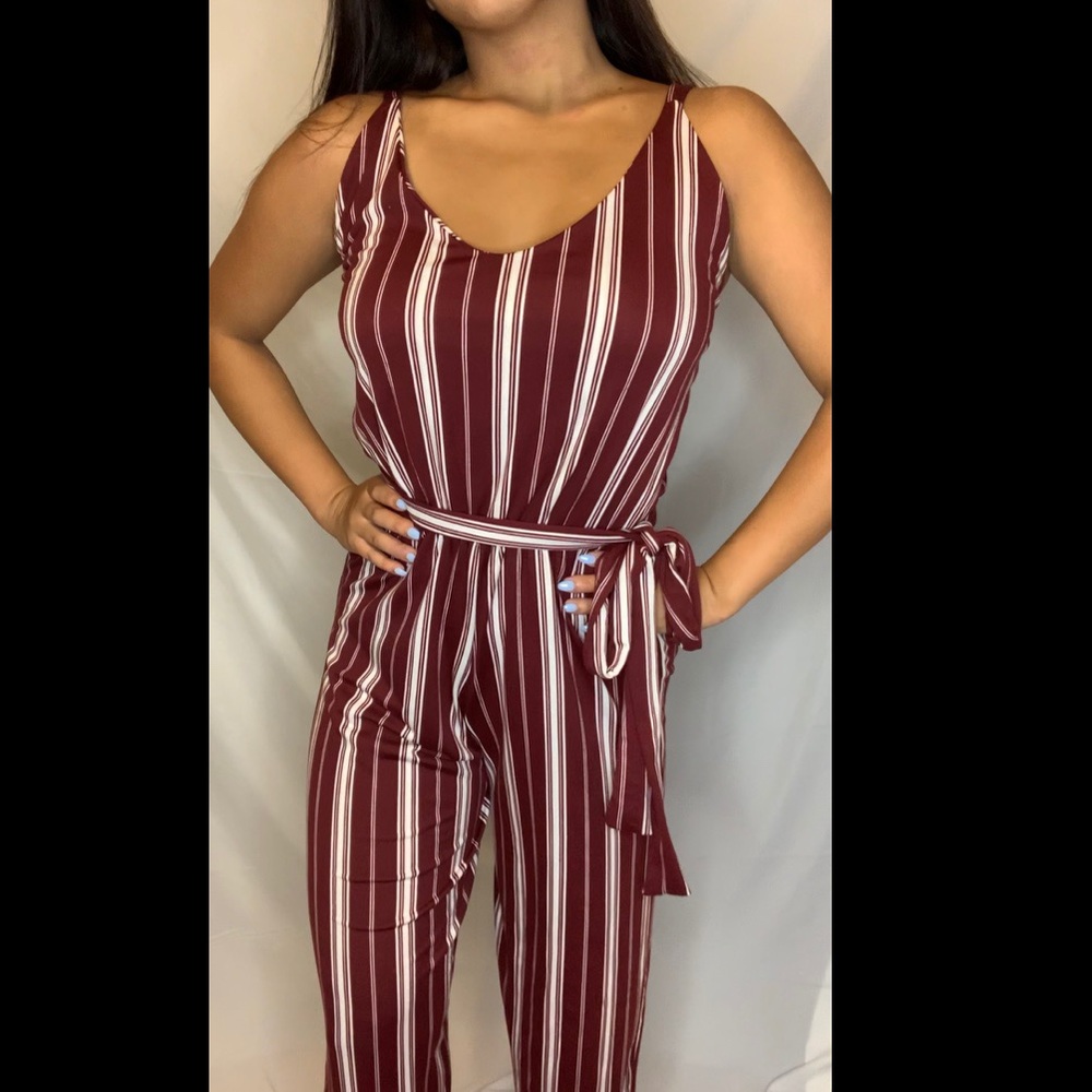 Red and white striped Romper